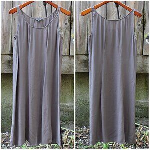 Eileen Fisher - Silk Georgette Crepe Panel A-Line Shift Dress , Cobblestone, S